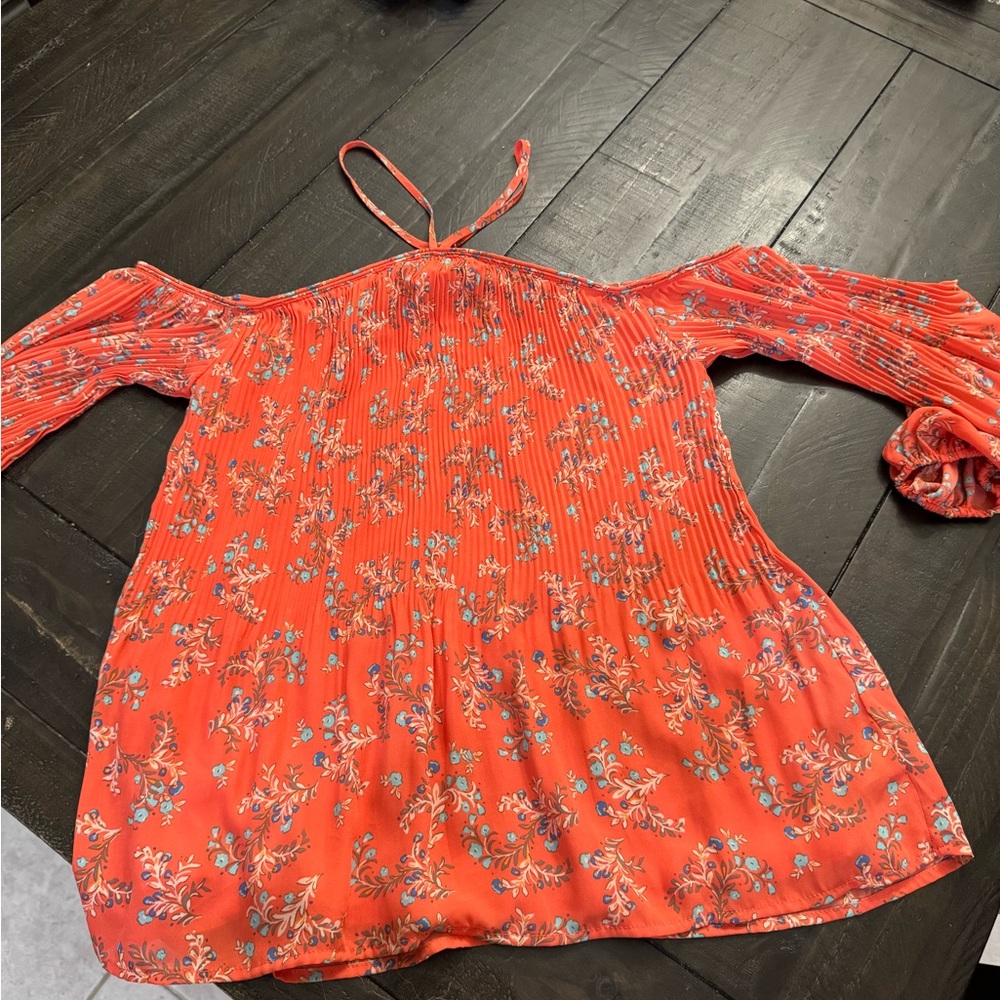 Floral Off-Shoulder Top in Orange
